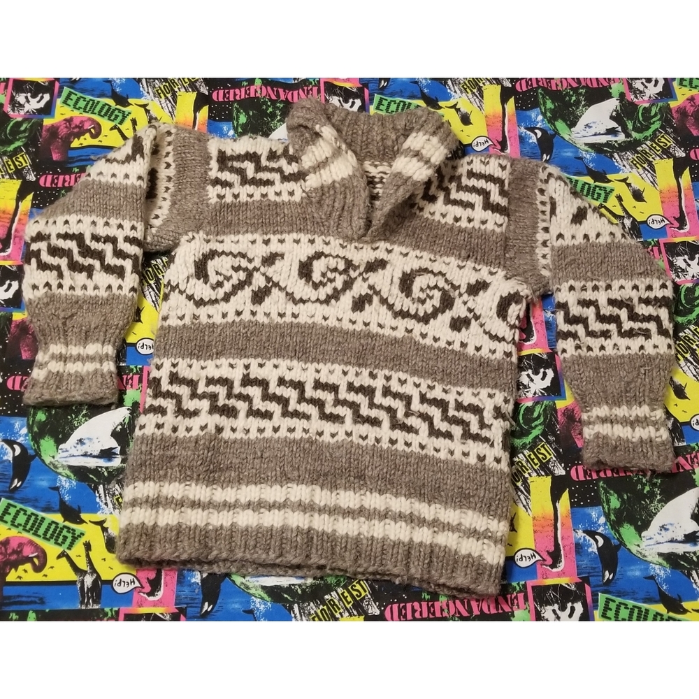 Vintage hand knit genuine cowichan Indian wool